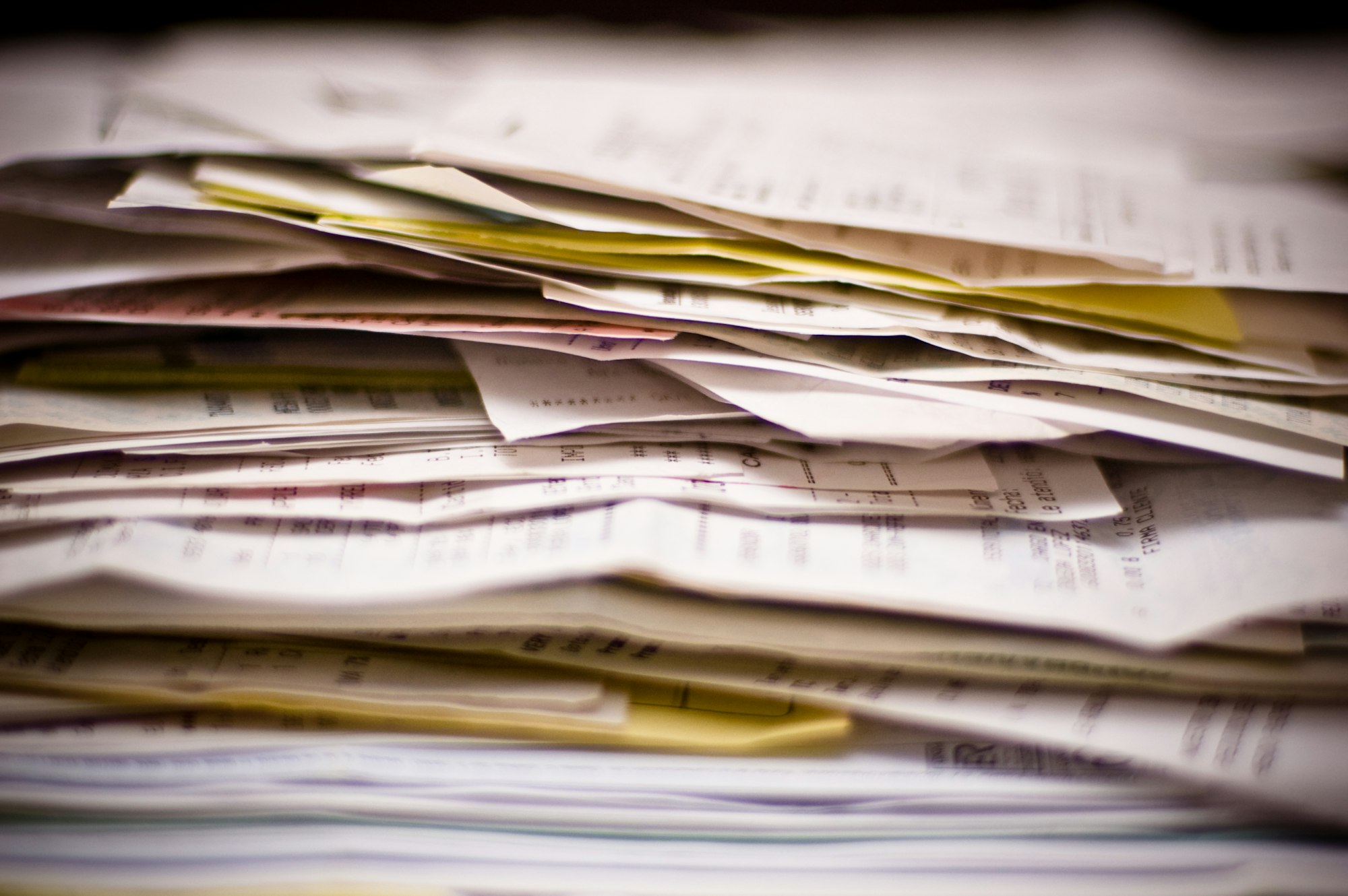 Pile of loan paperwork